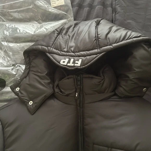 Black Puffer Jacket with Logo - Picture 4 of 10